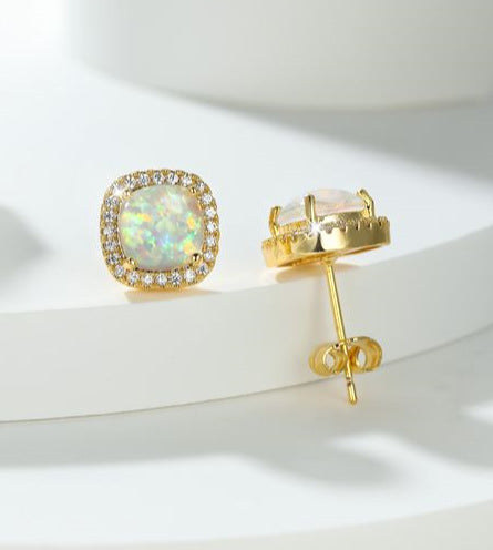 Korean-style Fashionable All-diamond Zircon Womens Stud Earrings