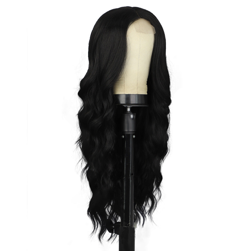 European And American Front Lace Wig Medium Large Wavelength Curly Hair