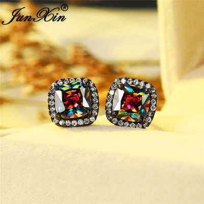 Korean-style Fashionable All-diamond Zircon Womens Stud Earrings