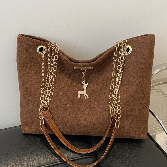 Retro Commuter Texture Chain Shoulder Bag