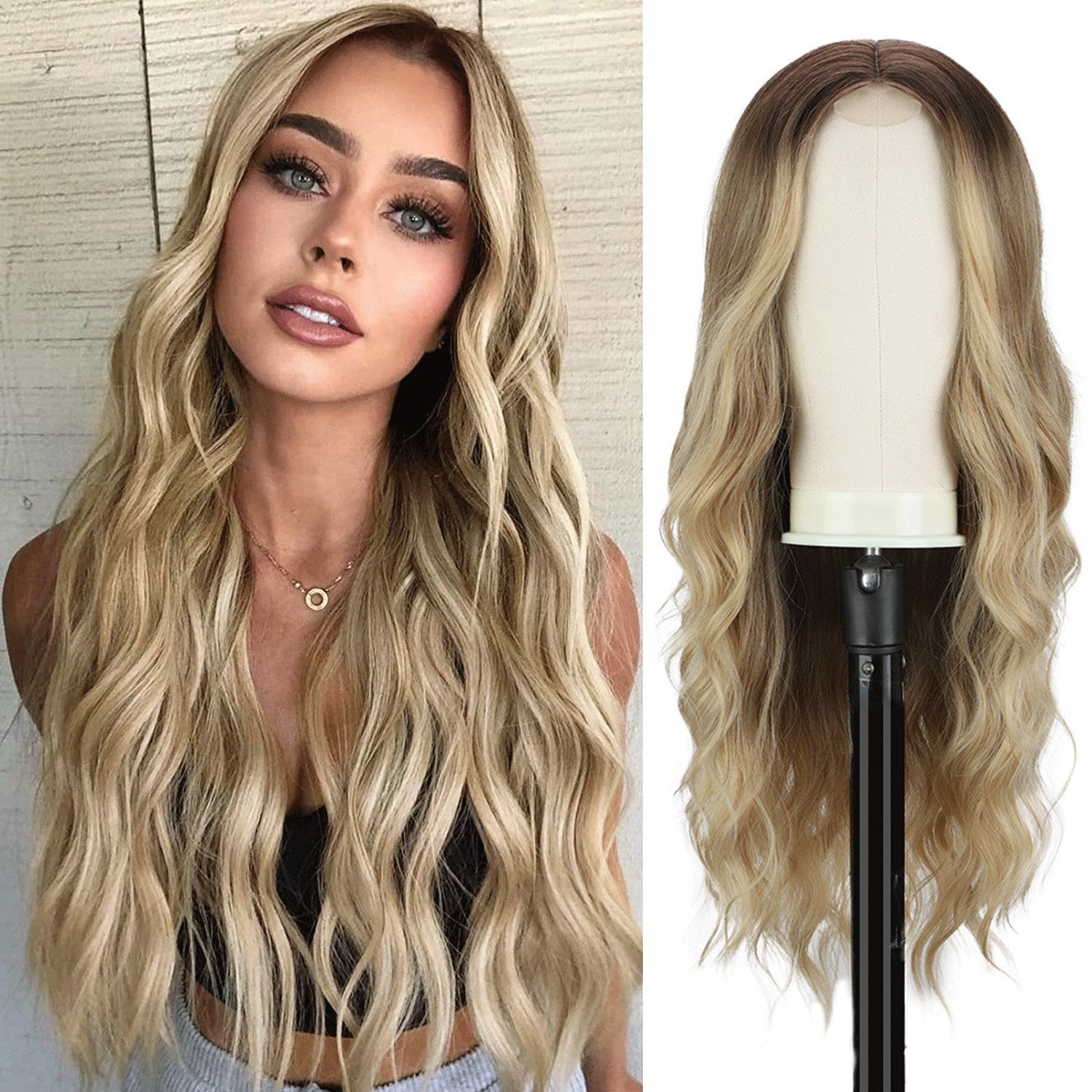 European And American Front Lace Wig Medium Large Wavelength Curly Hair