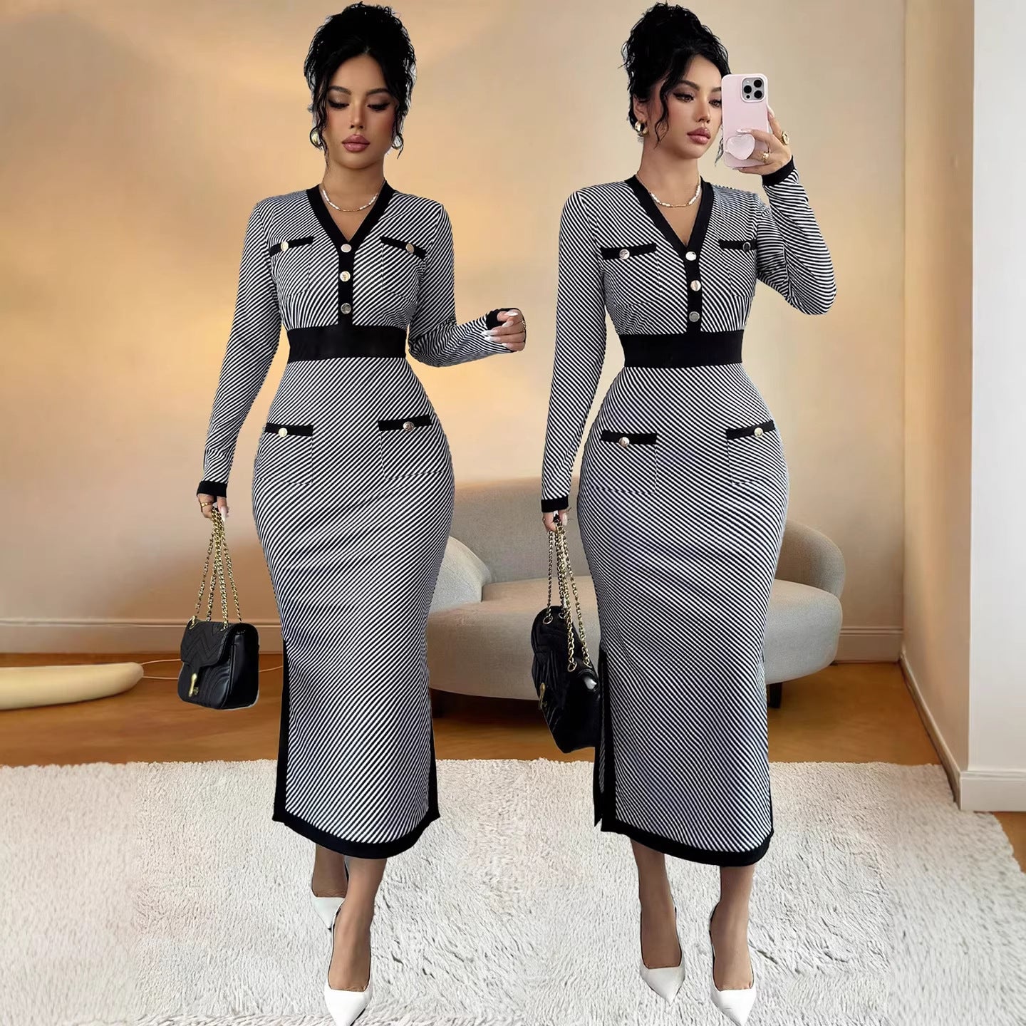 Fashionable Minimalist And Slim Fit Womens Dress