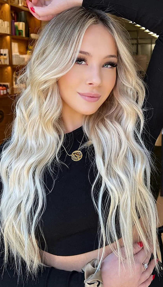 European And American Front Lace Wig Medium Large Wavelength Curly Hair