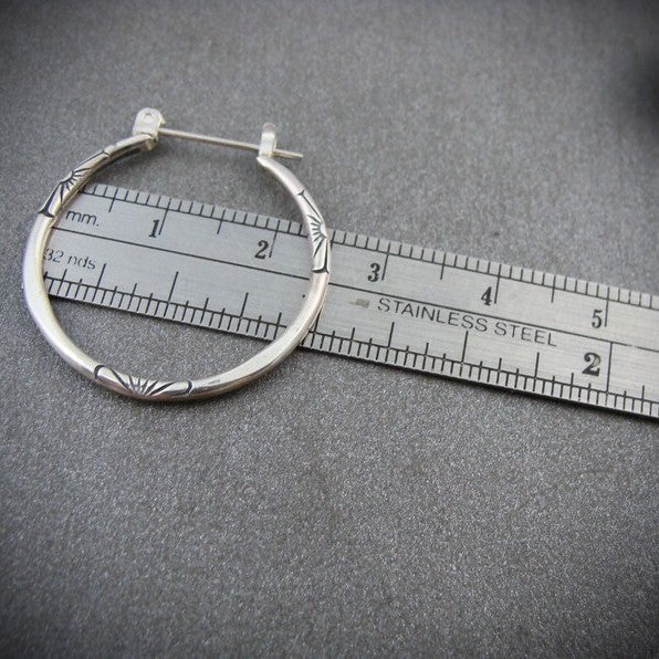 Retro Antique Silver Hoop Earrings For Women